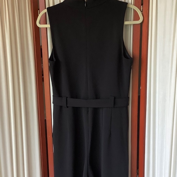 Express Women’s Black Sleeveless Jumpsuit Belted Wide Leg Size Medium - Picture 4 of 7